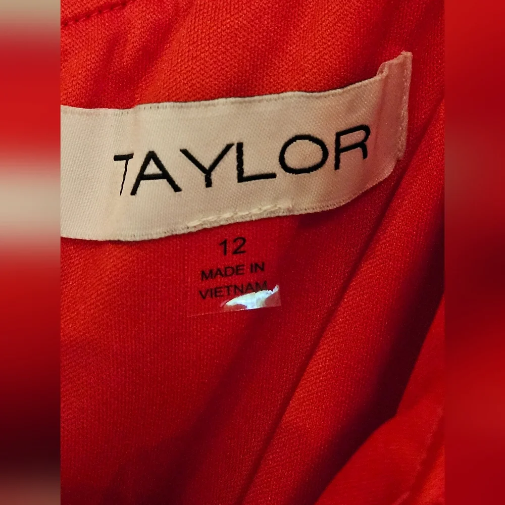 Taylor One-shoulder Tiered Dress Size- 12 Color-Red & White Coral/Starfish Print
